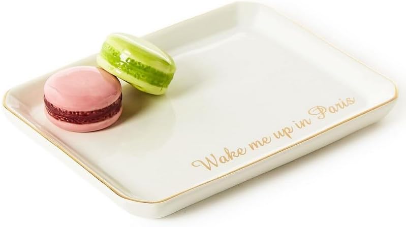 Two's Company Macaron Tres Iconic Trinket/Desk Tray with Saying in Gift Box - Image 2