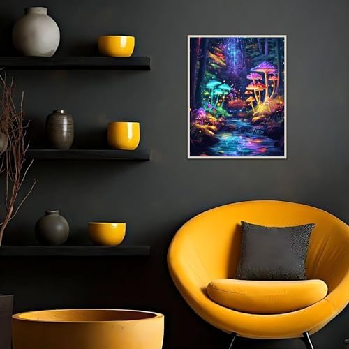 Banket Paint by Numbers Kit for Adults Beginner Mushroom DIY Painting Kits for Adults Forest Easy Adult Paint by Number Kits on Canvas Color by Numbers for Gifts Home Wall Decor 16x20 Inch - Image 3