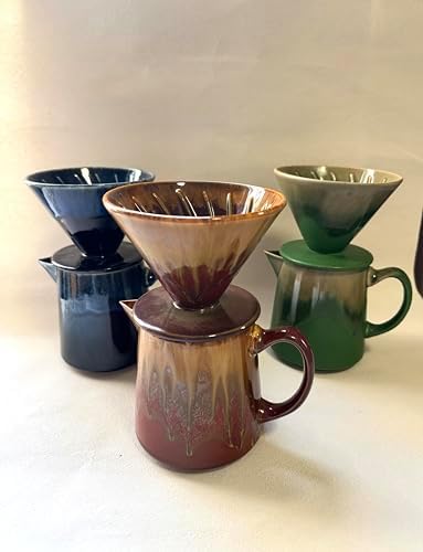 Gradient Glaze Ceramic Coffee Dripper & Server Set (Blue) - Image 7