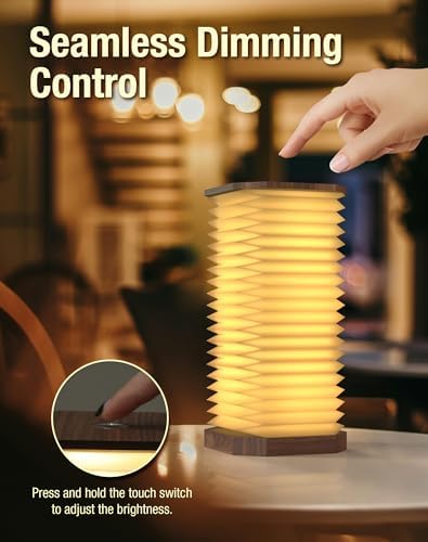 Vertical Accordion Bedside Table Lamp,Japanese Gifts Paper Lights - Image 5