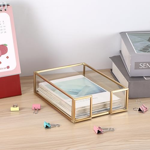 BTSKY Golden Glass Sticky Note Holder for 4x6 Inch Sticky Notes - Image 5