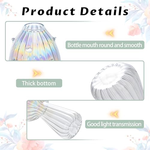 Plant Propagation Station, Set of 6 Clear Glass Mushroom Vase - Image 5