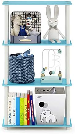 Furinno Turn-N-Tube Toolless 4-Tier Storage Shelves, Light Blue - Image 6