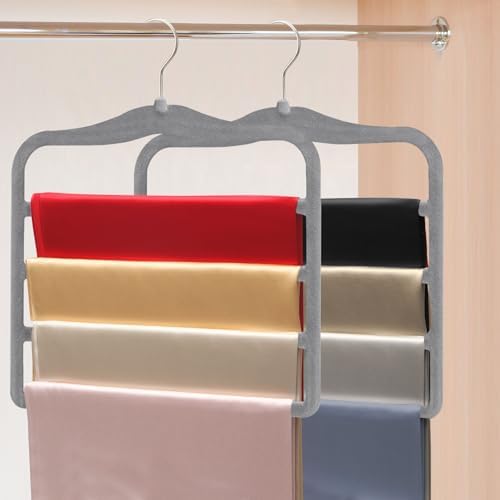 Closet Organizers and Storage,Pants Hangers Space Saving Velvet Hanger by JUUBAOOPN