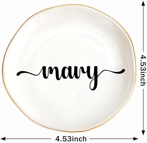 JoycuFF Mary Personalized Name Ceramic Jewelry Tray, Mothers Day Christmas Anniversary Engagement Birthday Gifts for Women Couples, Trinket Dish for Rings Earrings Necklaces Bracelets Keys - Image 6