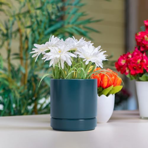 D'vine Dev 4.7 Inch Ceramic Planter Pot, Teal, 94-O-B-9 - Image 6
