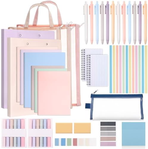 Colarr 54 Pcs Aesthetic College School Supplies Back to School Set,Macaron by Colarr