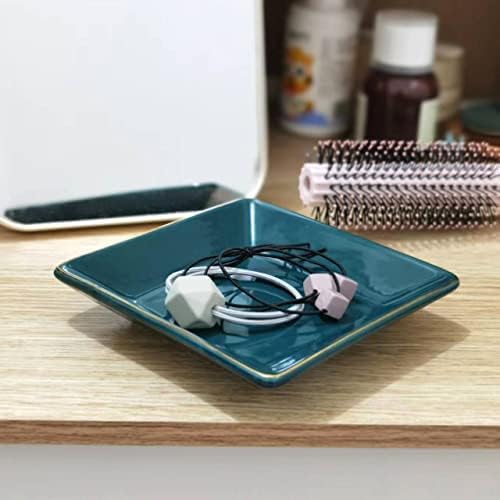 HANKOR Ceramic Jewelry Dish Tray, Decorative Trinket Tray Holder for Ring Earring Key, Gift for Women Girls, 4.7inch, Green - Image 5
