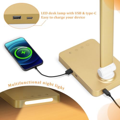 LED Desk Lamp with USB Ports,Touch Desk Lamps for Home Office with 5 Modes - Image 4