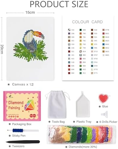 PeakLuv Small Diamond Art Kits Birds Mini Diamond Painting Kits for Adults - Image 3