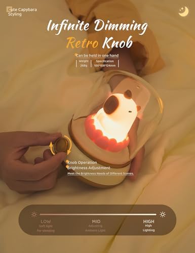 WANIDEA Capybara Night Light for Kids, Cute Lamp and Ambient Lighting - Image 4