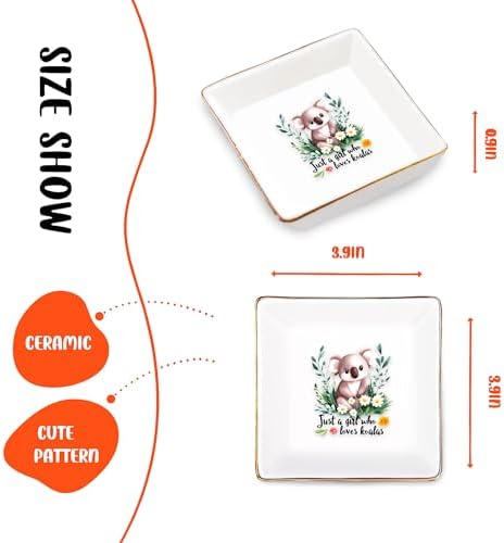 Koala Jewelry Ring Holder Dish Tray, Gifts For Women Teens Girls, Koala Lovers Themed Stuff Things Decor Merch, Themed Home Room Ring Earrings Necklace Organizer Holder! - Image 2