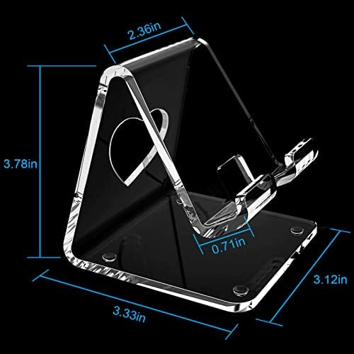 Crpich Acrylic Cell Phone Stand, Portable Phone Holder, Clear Phone Stand for Desk, Compatible with Phone16 15 14 13 Pro Max Mini 12 11 SE, Switch, Android Smartphone, Pad, Tablet, Desk Accessories - Image 4