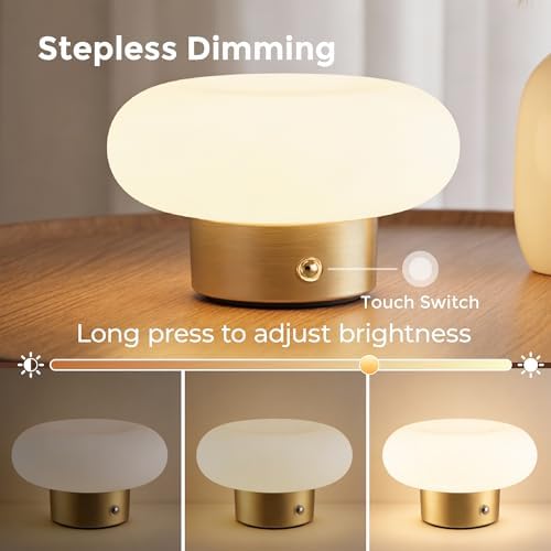 Cordless Table Lamp, Rechargeable Battery Table Lamp,2700K Warm Light, Gold - Image 2