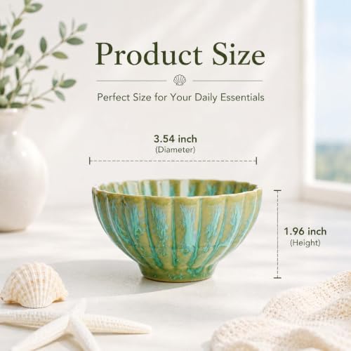 Glazed Ceramic Jewelry Dish Tray,Green Ring Holder Dish Jewelry Tray - Image 4