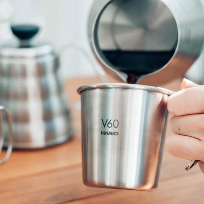 Hario Outdoor V60 Stacking Mug, 320ml Silver - Image 6