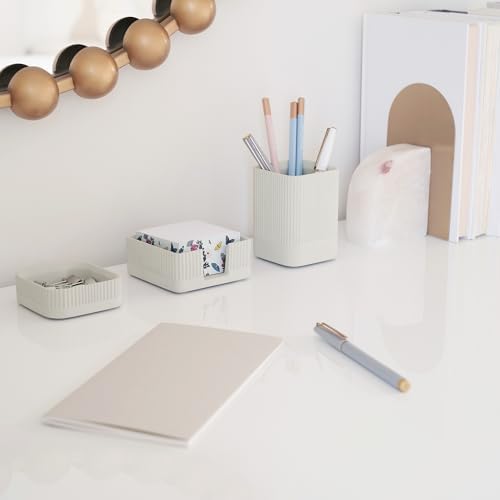 Aesthetic Desk Organizer Set of 3 - Sturdy Concrete Office Accessories - Image 2