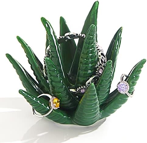 PUDDING CABIN Succulent Ring Holder, Ring Stand, Ring Display & Organizer, Cactus Aesthetic Preppy Room Decor, Birthday Gift for Women Friends, Christmas Green Room Decor by PUDDINGCABIN
