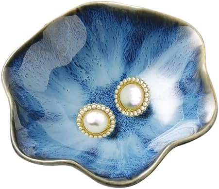 Ceramic Ring Dish, Jewelry Trinket Tray for Rings and Earrings by QNMUSUNC