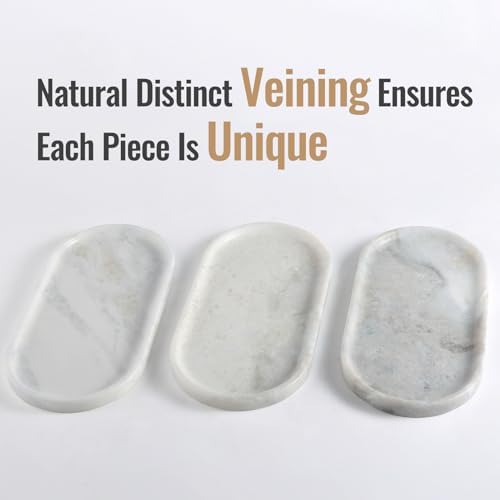 Koville African Natural Marble Decorative Tray, 12"x6" - Countertop Organizer, Catchall Tray for Perfume, Candles, Jewelry - Image 3