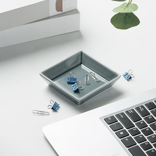Ceramic Trinket Dish, Small Jewelry Ring Tray, Blue - Image 3
