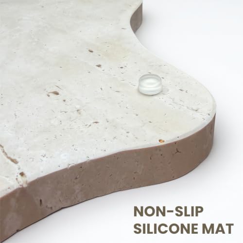Large Natural Travertine Tray, Stone Coffee Table Serving Tray, Irregular Decorative Table Tray for Perfume, Jewelry, Candle, Keys - Image 4