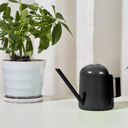 Watering Can for Indoor Plants, Small Watering Cans Sprinkling Pot for Greenhouse Garden Flower Plants, Stainless Steel Long Spout Water Can for Outdoor Watering Plants, 300ML/0.08 Gallon (Black) - Image 2