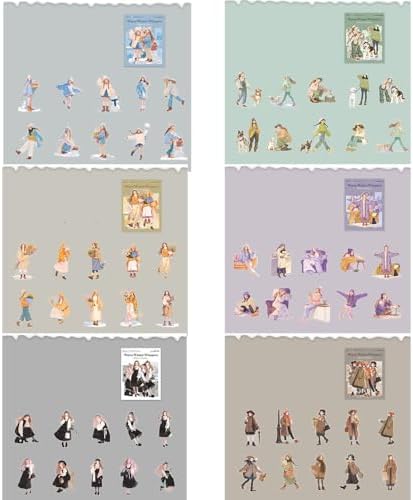 Alideco 120pcs Scrapbook Stickers Vintage Winter Fashion Girl Scrapbooking Junk Journal Crafts Embelishment Decoration Stickers (nuandongxuyu) - Image 2