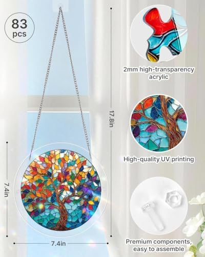 Acrylic Jigsaw Puzzle Suncatcher - Tree of Radiant Glass - Image 4