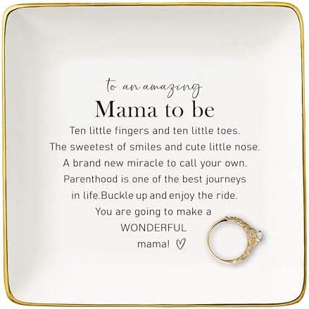 New Mom Appreciates Gift from New Baby-Mama to Be-Pregnancy Announcement Gift-Newborn Presents for Mother-Baby Announcement Keepsake-Christmas Decor-Jewelry Tray Trinket Holder Ring Dish by NZY