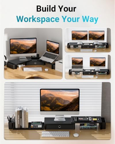 BONTEC Monitor Stand Riser, Adjustable Laptop Stand, Desk Organizer - Image 3