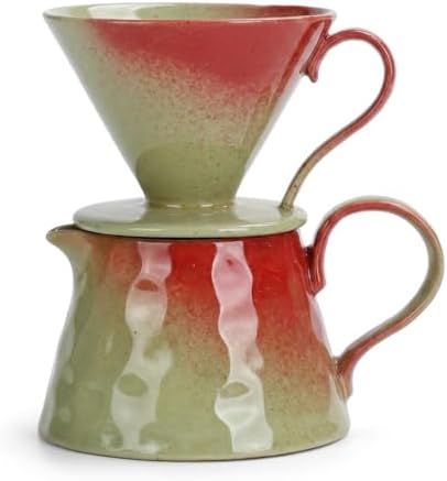 Ceramic Pour Over Coffee Maker Set 15oz/450ml Coffee Dripper with 40pcs Cone Paper Filters, Reusable Pour Over Coffee Cone for Home, Cafe, Restaurant, Camping by Unknown
