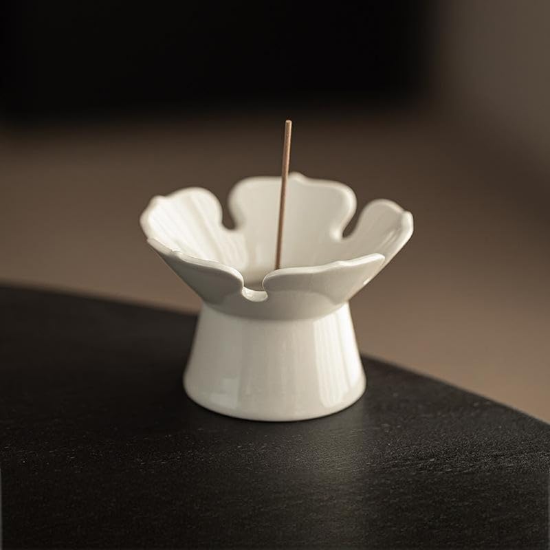 Incense Holder Modern Minimalist Circular Incense Stick Burner for Cones or Sticks for Yoga & Meditation, Enhance Atmosphere,Ceramic Ash Catcher White-9 by Warmself