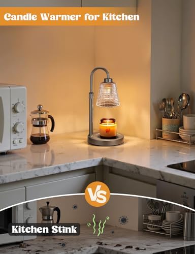 Gray Candle Warmer Lamp with Timer, Dimmable Candle Warmer for Jar Candles, Height Adjustable Wax Melts Warmer, Birthday Gifts for Women Mom, House Warming Gifts New Home Decor - Image 4