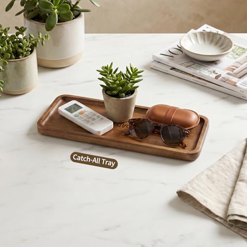 Small Wooden Tray | Acacia Wood Serving Tray for Father Vanity Tray for Men - Image 7