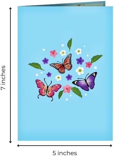 Hartensteler® Butterflies in Nature Pop Up Card - 3D Butterfly Card for Wife, Husband, Girlfriend, Mom, Dad, Mother, Father (Birthday Card, Get Well, Thank You, Anniversary)