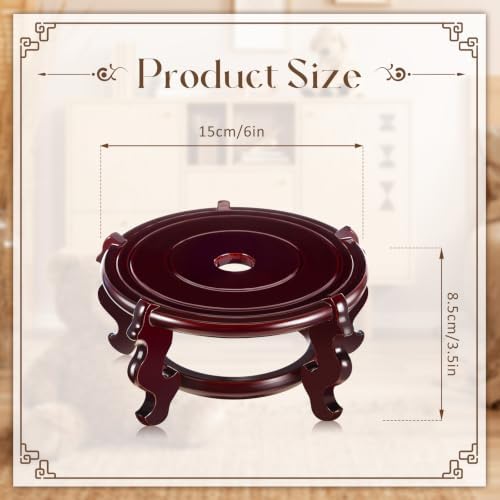 Geetery 1 Pcs 4–12 in Oriental Wooden Plant Stand Indoor Vase Stand, 6 in - Image 2