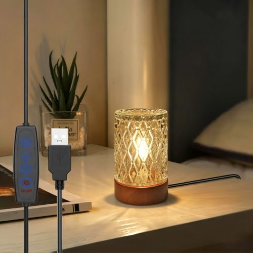 Mini Soft Warm LED Night Light,Dimmable Bedside Lamp Small Nightstand Glass Lamps Desk Reading Light for Bedroom,Living Room,Study Room,Office by Unknown