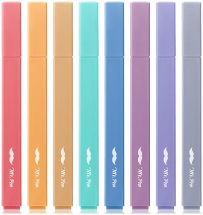 Mr. Pen- Aesthetic Highlighters No Bleed, 8 Pack, Assorted Colors | Chisel Tip, Cute Highlighters Assorted Colors for Journaling, Highlighting, Underlining, Fast Dry, Back to School Supplies by MrPen