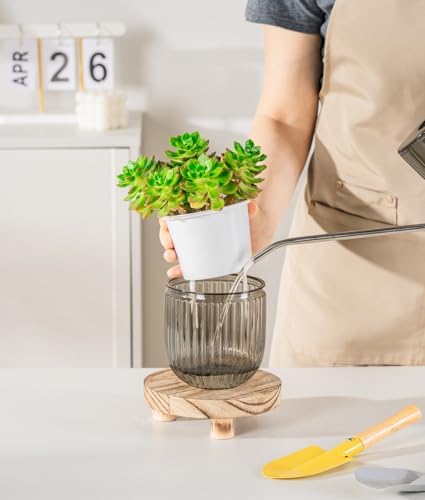 Melphoe Self Watering Pots for Indoor Plants Planter, 4.3 Inch 2 Pack Planters Self Watering Plant Pots for Flower, Houseplants, Succulent, African Violets and Cactus with Drainage - Image 5