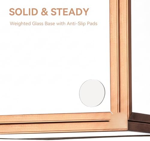 Rose Gold Glass Sticky Note Holder for Desk, Elegant Sticky Note Dispenser Organizer for 3x3 Inch Pads, Cute Clear Notepad Note Holder with Non-Slip Pads, Modern Luxury Office Decor Gift for Women - Image 3