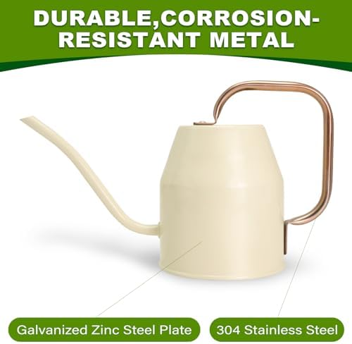 Metal Watering Can with Removable Spout, Galvanized Watering Can, Perfect Plant Watering Can for Indoor Use and for Outdoor Use (0.5 Gallaon, White), W2315PC - Image 3