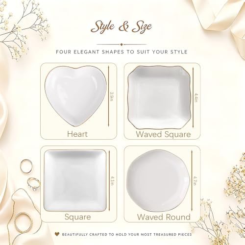 Personalized Zodiac Sign Ceramic Jewelry Dish Custom Name, Constellation Gold Rim Ring Trinket Tray, Custom Monogram Dish for Women Bridesmaid, Birthday Christmas Astrology Gift - Image 5