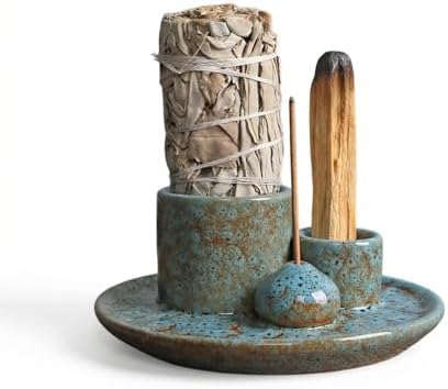 Ceramic Palo Santo and Sage Incense Holder, Light Blue by ToolSentryX