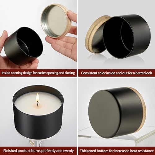 MGLIFEUL 4oz Candle Tins Jars Cans with Lids and Wax Wick for Making Candle - Image 5