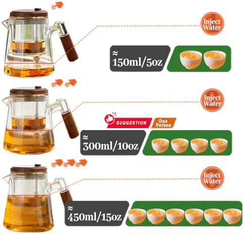 Glass Teapot With Infuser,Travel Tea Mug, Tea Maker 650ml/22oz - Image 6
