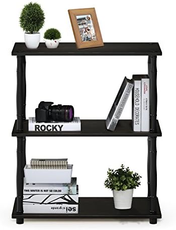 Furinno Turn-N-Tube 3-Tier Compact Multipurpose Shelf Display Rack with Classic Tube, Espresso/Black - Image 4