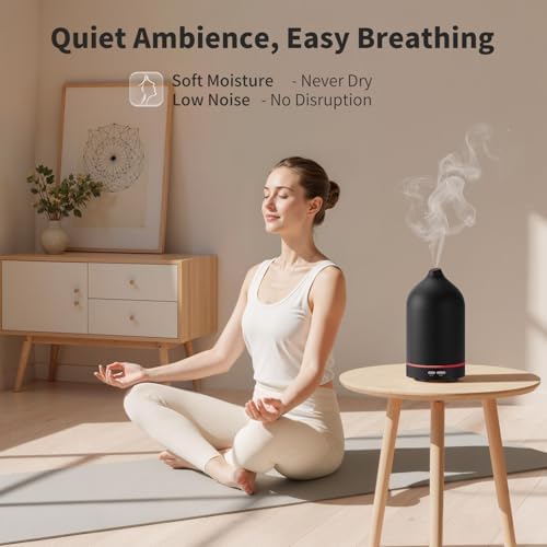 URPOWER 120mL Ceramic Essential Oil Diffuser Quiet Diffusers for Home - Image 5
