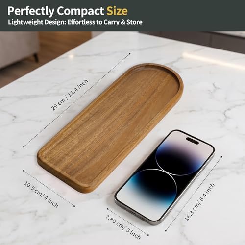 Small Wood Tray– Acacia Serving Platter Vanity Tray Mini Wooden Tray Decor - Image 2