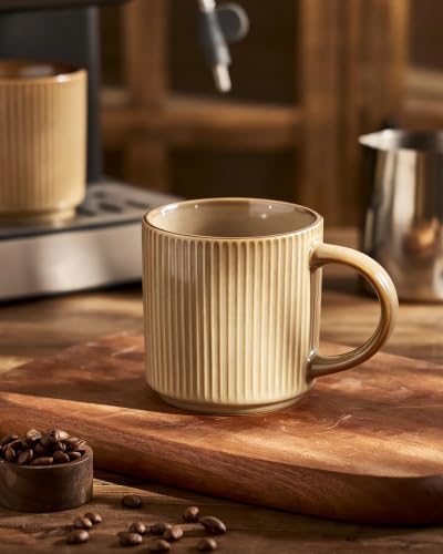 famiware Coffee Mug Set of 4, Star 12 oz Ceramic Mugs Cups Set with Handle - Image 4